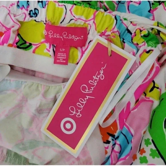 NWT Lilly Pulitzer Target Maxi Dress Size Small Nosey Posey Strapless White Pink - Picture 9 of 11